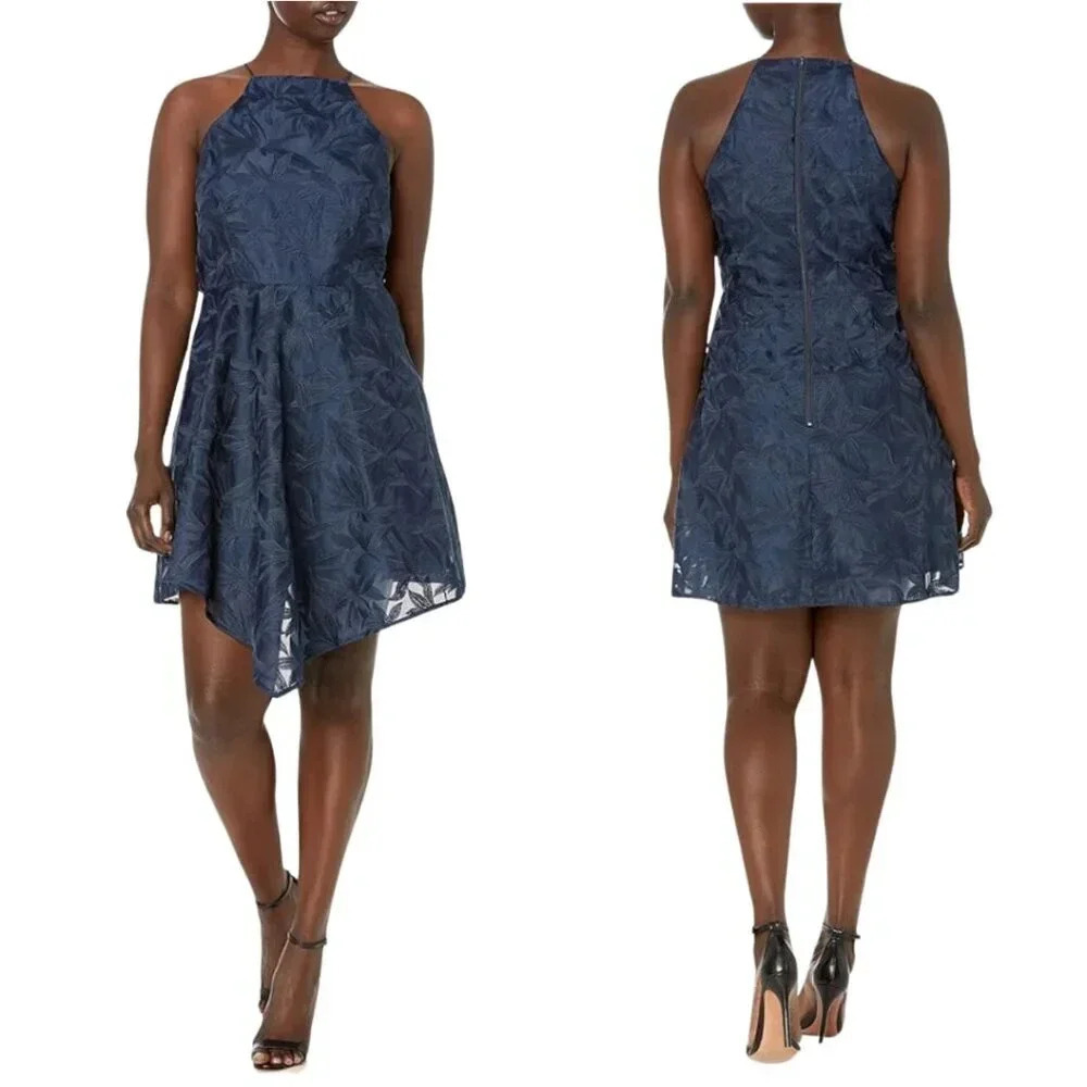 Keepsake Revolve Women's Size Small Sleeveless Plain Sight Lace Mini Dress Navy
